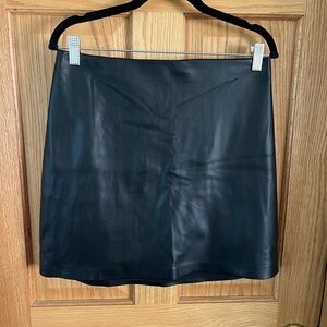 Express Black Leather Mini Skirt